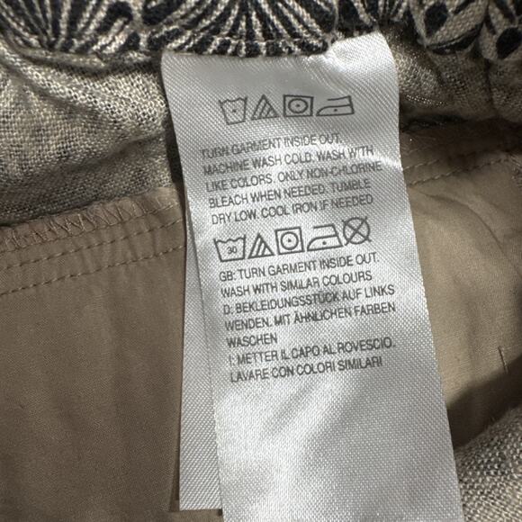 Isaac Mizrahi Bridgehampton Linen Blend Pants Fringe Hem Brown Black Sz 2 Boho - Picture 10 of 13